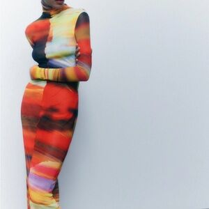 Zara Multicolor Mesh Dress